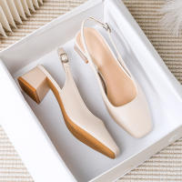 Bolsas de Cuero Suaves de Gran Tamaño Sandalias de Cabeza Cuadrada con Tacones Gruesos para el Trabajo en Verano 2024 - details 2