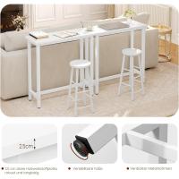 Set Mesa de Bar y 2uds. Taburete de Bar Muebles Cocina Silla de Comedor para Salón Cocina Mesa 120x40x100 cm Estructura de Metal, MDF Roble Claro - details 19