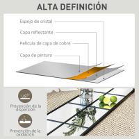 Espejo Decorativo de Pared 60x91 cm Espejo de Ventana de Metal para Salón Dormitorio Entrada Estilo Moderno Negro - details 20
