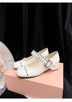 Nuevos zapatos franceses Mary Jane cabeza cuadrada diseño de hebilla de una palabra tacón medio grueso boca poco profunda zapatos individuales charol de mujer - details 32