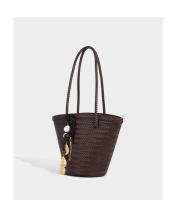 Nuevo bolso de hombro tejido retro para mujer, bolso tipo cubo, bolso tipo cesta de verduras portátil para vacaciones junto al mar - details 29