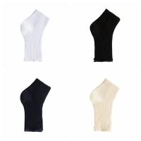 3 pares de calcetines informales de punto con punta descubierta, calcetines de tubo cortos antideslizantes de Color sólido, medias simples, calcetines de media pantorrilla para mujer - details 0