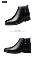 Invierno cálido terciopelo engrosado zapatos de cuero casuales para hombres zapatos de algodón con cremallera - details 3