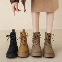 2025 nueva plataforma-suela estudiante botas cortas versátil locomotora ruibarbo botas botas cortas - details 7