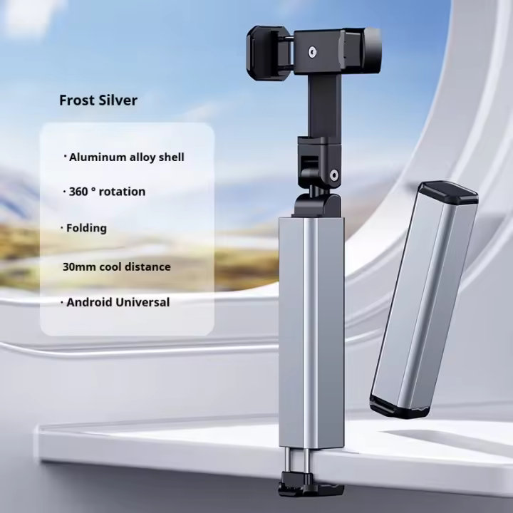 Soporte de Teléfono Móvil de Aleación de Aluminio Compacto y Portátil Rotativo 360° - 1