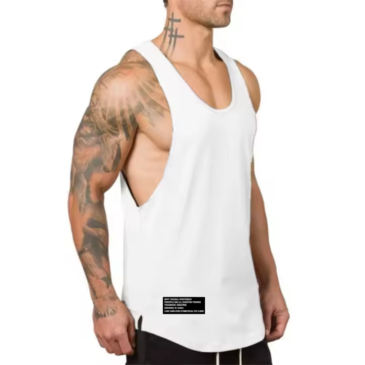 Sudadera de algodón sin mangas para hombre, chaleco de entrenamiento, ropa de gimnasia, canoa, aeróbic - 1