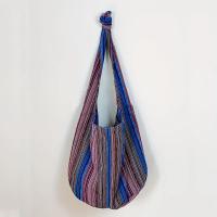 Bolso Cruzado Retro a Rayas Bohemio Diseño de Bloque de Color Vibrante, Correa Fija, Abierto, Gran Capacidad, Duradero Poliéster para Ocasiones Casuales y Festivas - details 7