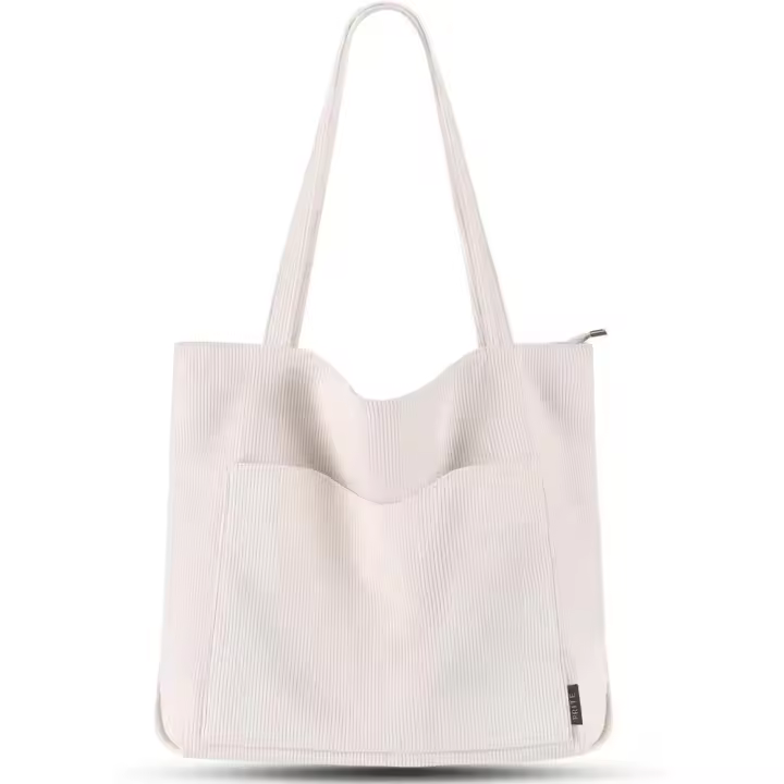 Bolso Bandolera Grande Mujer Beige - Universidad, Escuela, Trabajo, Viajes - 1