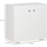 2 Puertas Auxiliar 2 Estantes Libros Ropa Juguetes Estilo Morno 70x39x70 cm Blanco - details 4