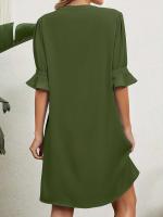 Vestido con Mangas Bordadas Sueltas de 2023 Mayo 4 Cuello en V Moda de Verano para Mujeres de Europa y América - details 7