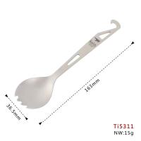 Villa para acampar al aire libre de titanio ultraligera, tenedor, cuchara, VIE, picnic, 15G, TI5311 - details 1