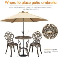 Conjunto de Mesa y Sillas Exterior Vintage Juegos de Muebles de Jardín de Aluminio Una Mesa con Dos Sillas para Balcón Bronce - details 3