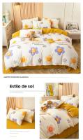 Funda de edredón individual de doble hilo, funda nórdica de algodón y lino lavada de nueva clase A, ropa de cama estampada respe - details 33