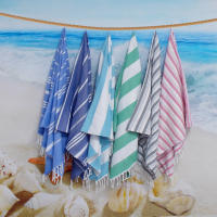 Toalla de Playa de Algodón Turco Tira a Rayas Compacta, Secado Rápido, Ligera, Absorbente, Adecuada para Viajes de Playa, Yoga, Gimnasio, Piscina - details 3