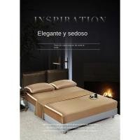 Juego de sábanas de satén de alta calidad, Sábana bajera de Color sólido, individual, doble,Queen,King Size,ropa de cama de lujo - details 16