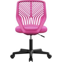 Silla Escritorio de Oficina Ergonómica Silla Giratoria Altura Ajustable sin Reposabrazos Asiento Malla Rosa - details 8