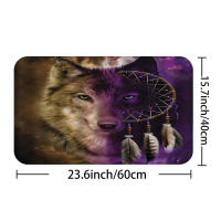 Cortina de Ducha Impermeable con Estampado de Lobo Alfombra de Piso Suave Antideslizante - details 1