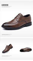 Zapatos de cuero auténtico británico Zapatos de negocios elegantes con cordones - details 17
