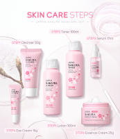 Conjunto de Cuidado de la Piel de Sakura LAIKOU Limpiador Facial, Crema de Ojos, Crema Facial, Sérum, Lótion, Toner para Hidratación y Iluminación - details 16