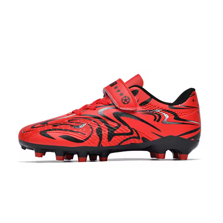 Tacos de fútbol para niños, zapatos de fútbol para terreno firme, zapatos atléticos para fútbol al aire libre - 1