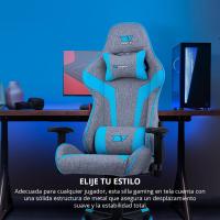 DR90 - Silla Gaming Profesional, Tejido Transpirable, reposabrazos 2D Acolchado, Base Nylon Reforzado, pistón Clase 4, cojín Lumbar y Cervical, Color Gris/Blanco - details 17