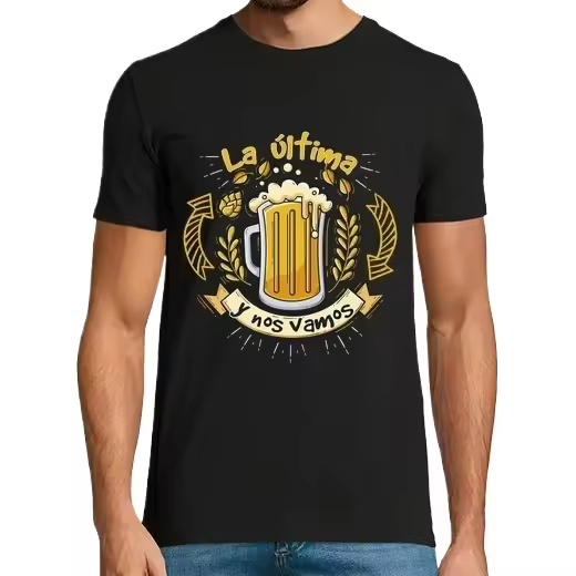 Cervezas , la última y nos vamos Camisetas CERVEZA,Pack Regalo Camiseta Personalizada - 1