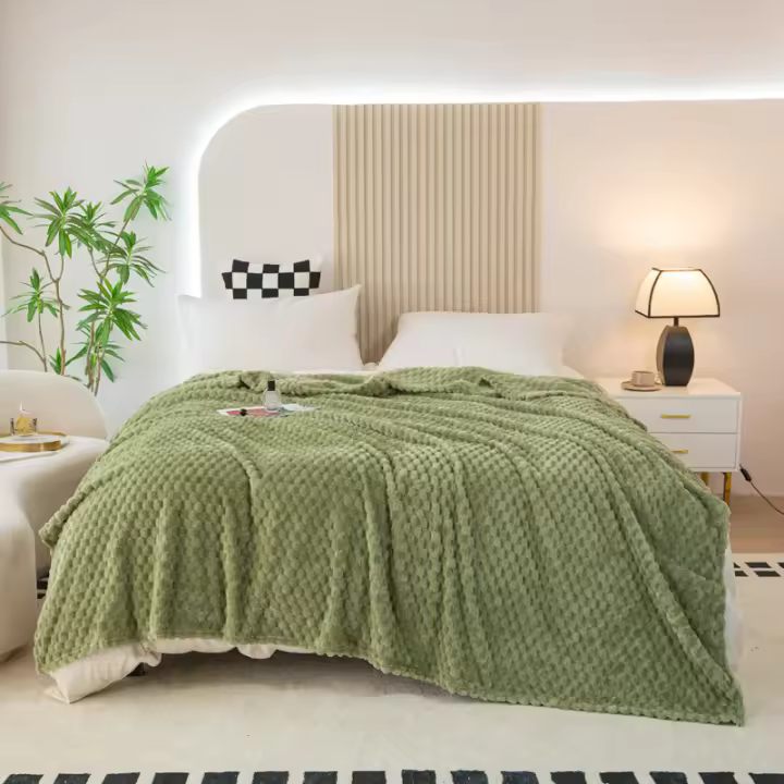 Manta de Piedra de Franela Súper Suave Tamaño Grande, Cálida, Ideal para Sofá, Sofá, Cama Negro - 1