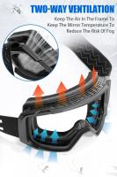 Kapvoe-Gafas de esquí con protección UV400 para hombre y mujer, lentes de snowboard, máscara deportiva de invierno, antiniebla - details 7