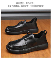 Zapatos nuevos de cuero genuino, estilo británico, antideslizantes, con suela gruesa y versátiles a la moda. - details 14
