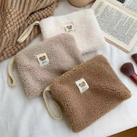 Bolsa De Cosméticos De Pelo De Oveja Lobo Organizador De Maquillaje Kawaii Bolsa De Viaje Monedero Almacenamiento Doméstico Accesorio - details 1