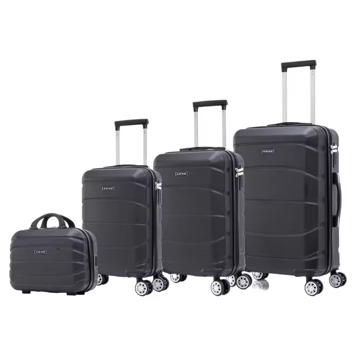 Conjunto de Maletas de Viaje Elegantes Carcasa Ligera de ABS, Cerradura Numérica, 4 Ruedas Giratorias 360 °   , Asa Telescópica de Aluminio Juego de Maletas Set Trolley Maleta Cabina ( 6990 M001 8008 6020 D7) - 1