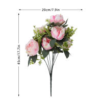 10pcs Flores de Seda de Peonía Rosa Ramas Individuales Largas Ideal para Bodas y Celebraciones - details 1