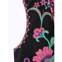 Chaleco Floral bordado Vintage para mujer, chaleco abierto sin mangas, Top corto informal de verano - details 29