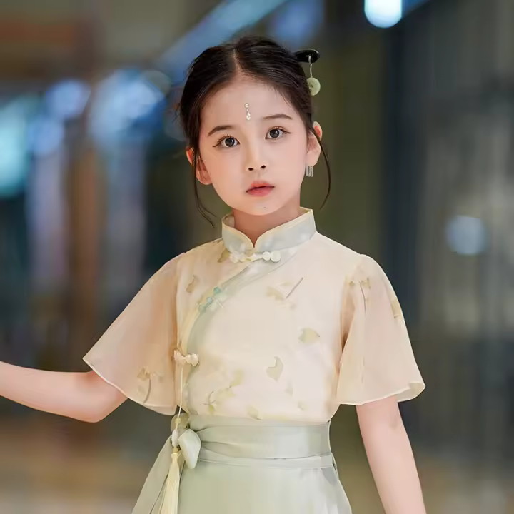 Falda Ma Mian, conjunto Hanfu de verano para niños, disfraz Tang mejorado de estilo chino para niña antigua, novedad de 2025 - 1
