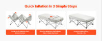 SucceBuy Colchón de aire doble con marco - Colchón inflable con bomba y estuche de transporte con ruedas, inflado rápido (2 minutos), cama de aire de apoyo para el hogar, invitados y camping - details 1