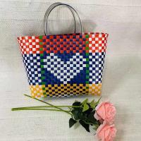 Nuevas llegadas de individualidad de verano, bolso portátil de contraste de Color para mujer, bolso de mano para compras en la playa y vacaciones, cesta de verduras - details 11