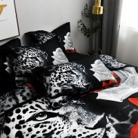 Juego de Cubierta de Edredón con Flores Moradas 3/4 Piezas en Rojo y Negro con Sábana Plana y Ropa de Cama de Lujo para Mujer y Niña - details 12