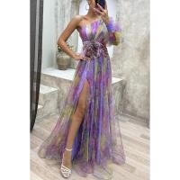 2025Vestido nuevo multifuncional de malla con hombros descubiertos para mujer, temperamento elegante, ajustado, a la moda, para fiesta atmosférica, A - details 6