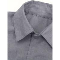 Camisa clásica de manga corta para hombre, camisa informal de Color sólido para vacaciones de verano - details 37