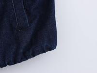 Estilo nuevo Ropa de mujer Chaqueta vaquera a rayas con patchwork Jeans decorados con cinturón lateral - details 10