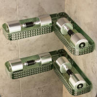 Estante de ducha de esquina montado en la pared, estante organizador para baño, dormitorio y cocina - details 2