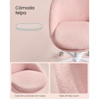 Silla de Oficina en Casa, Silla Giratoria de Algodón y Lino, Silla de Escritorio, Acolchada con Espuma, Altura Ajustable, para Estudio, Dormitorio, Azul Pálido OBG020Q01 - details 12