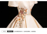 Elegante Vestido de Satén Francés para Mujeres Ideal para Bodas, Reuniones Anuales, Actuaciones de Arte Moda de Alta Sensación - details 12