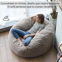 Funda Puff 120cm Peluche Lavable en Lavadora - CubreSofá Lujo para Adultos y Mascotas | Tela Impermeable Antimanchas | Sin Relleno + 3 Plazos Klarna | Certificado Anti-Alergias - details 3