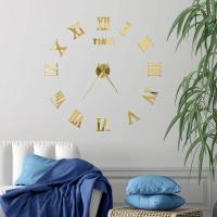 Reloj de pared con espejo acrílico de Número Romano grande 2D/3D, pegatina de moda DIY, relojes de cuarzo, decoración del hogar, pegatinas para el salón - details 30