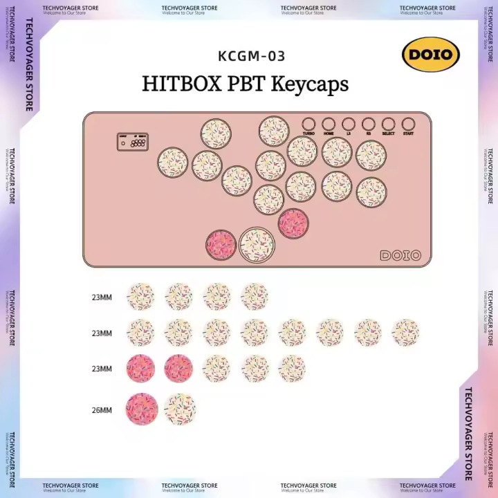 Doio Hitbox Kcgm-02 Kcgm-03 Mini teclado Keycaps 19Key PBT sublimación personalizado Keycap Set Arcade juego PC accesorios regalos - 1