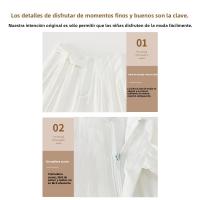 Pantalones de Pierna Ancha de Tencel Encaje Alto Cintura, Ajuste Suelto, Estilo de Verano, Mangas Largas - details 10