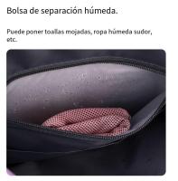Paquete de viaje de gran capacidad, paquete de gimnasio para hombro, paquete de ejercicio de separación seco-húmedo para mujer, bolsa de fitness para mujeres y hombres con compartimento para zapatos y bolsillo húmedo, bolsa de equipaje de viaje aéreo. - details 6