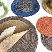 Almohadillas para vajilla, manteles individuales tejidos redondos, manteles individuales trenzados de estilo nórdico antideslizantes, posavasos lavables de 18/30/38cm para Navidad - details 3