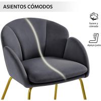 Terciopelo Sillon para Dormitorio Silla para Comedor Cocina Pata Metal Silla Sala de Estar Rosa Claro - details 35